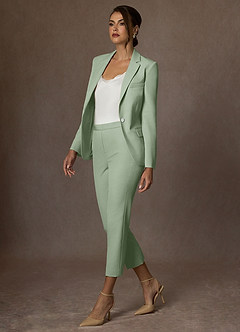 Kennedy Dusty Sage Structured Stretch Pants Suit
