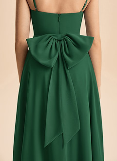 Azazie Bear Junior A라인 주름진 쉬폰 플로어 길이 주니어 신부 들러리 드레스 image7