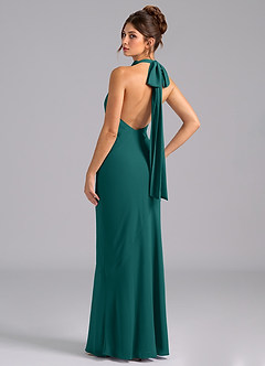 Azazie Velli Bridesmaid Dresses Peacock Mermaid Bow Chiffon Dress image7
