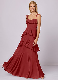 Barbie ♥ Azazie Bridesmaid Dresses Rust A-Line Sweetheart Neckline Chiffon Dress image1