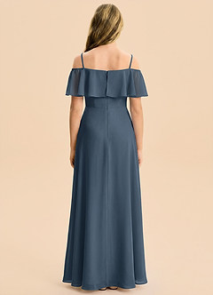 Azazie Maggie Junior Neptune A-Line Off the Shoulder Chiffon Dress image2