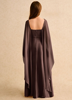 Azazie Fishie Girls Formal Flower Girl Dresses Ganache A-Line Matte Satin Dress image2