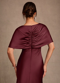 Azazie Dosia Kleider für die Brautmutter Etui Plissee Stretch-Satin Kleid Cabernetrot image5
