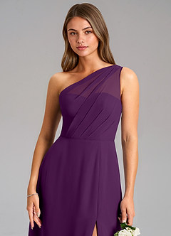Azazie Phaedra Bridesmaid Dresses Grape A-Line One Shoulder Chiffon Dress image8