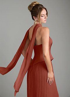 Azazie Tierney Bridesmaid Dresses Auburn A-Line Strapless Chiffon Convertible Dress image11