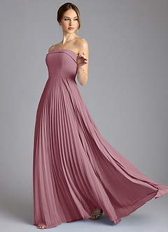 Azazie Mariana Bridesmaid Dresses Vintage Mauve A-Line Strapless Chiffon Dress image4