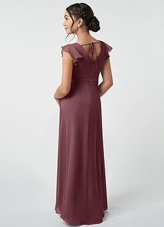 Azazie Claudine Junior Sangria A-Line Pleated Chiffon Dress image4