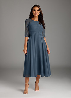 Azazie Dorothea Mother of the Bride Dresses Neptune A-Line Scoop lace Chiffon Dress image1