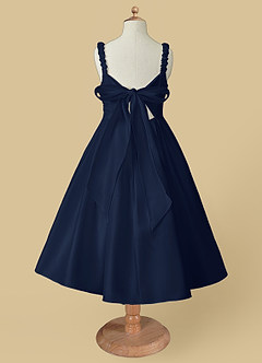 Azazie Cutie Pie Flower Girl Dresses A-Line Pleated Matte Satin Dress image5