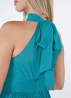 Azazie Iman Bridesmaid Dresses Jade A-Line A-Line Ruched Chiffon Dress image7