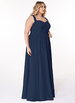 Azazie Zapheira Bridesmaid Dresses Dark Navy A-Line Ruched Chiffon Dress image9