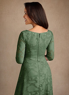 Azazie Durant Abiti per la Madre della Sposa Abito A-Line in Burnout Floreale Plissettato Eucalipto image5