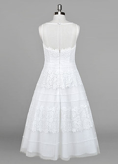Azazie Azul Wedding Dresses Diamond White A-Line Sweetheart Lace Tulle Dress image9