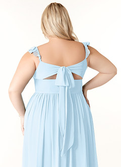 Azazie Metz Bridesmaid Dresses Sky Blue A-Line Sweetheart Ruched Chiffon Dress image12