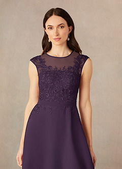 Azazie Klaus Mother of the Bride Dresses Plum A-Line Scoop Sequins Chiffon Dress image5