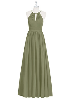 Azazie Cherish Bridesmaid Dresses Pistachio A-Line Pleated Chiffon Dress image6