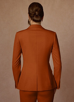 front Kennedy Burnt Orange Structured Stretch Pants Suit