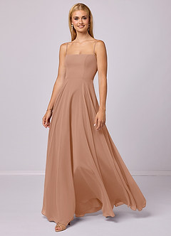Barbie ♥ Azazie Bridesmaid Dresses Champagne Rose A-Line Chiffon Dress image1