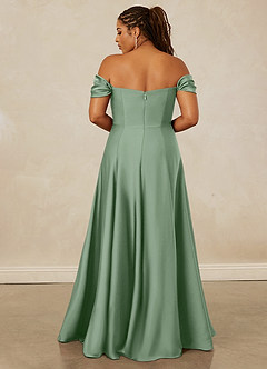 Christian Siriano Bridal for Azazie 1002 Bridesmaid Dresses Matcha A-Line Off the Shoulder Stretch Satin Convertible Dress image16