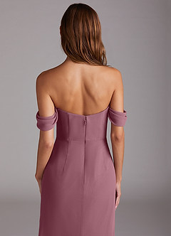 Azazie Saige Bridesmaid Dresses Vintage Mauve A-Line Off the Shoulder Chiffon Convertible Dress image6