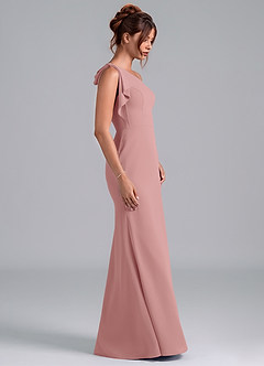 Azazie Rinna Bridesmaid Dresses Dusty Rose Mermaid One Shoulder Chiffon Dress image5