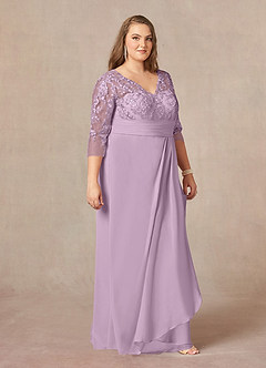 Azazie Joan Mother of the Bride Dresses Wisteria Sheath V-Neck Lace Chiffon Dress image9