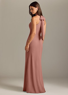 Azazie Doretta Bridesmaid Dresses Cedar Rose Mermaid Pleated Chiffon Dress image7