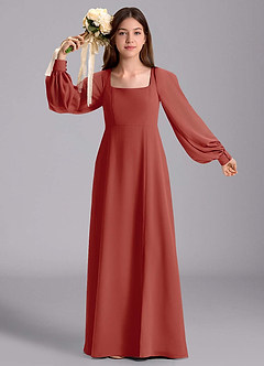 Azazie Bondi Junior Klänning av A-Line i Chiffong Blouson image5