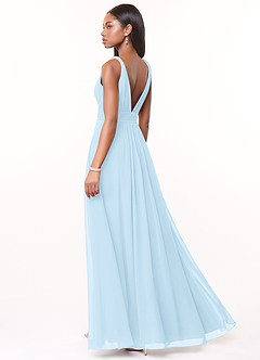 Azazie Maren Bridesmaid Dresses Sky Blue A-Line Pleated Chiffon Dress image4