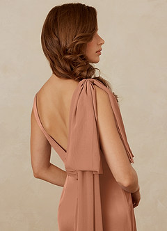 Christian Siriano Bridal for Azazie 1011 Kleider zum Anprobieren zu Hause Meerjungfrau-Linie Schleifen Stretch-Satin Kleid Bronzer image10