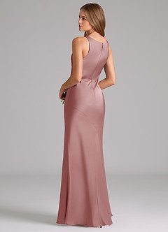 Azazie Allettie Bridesmaid Dresses Dusty Rose Mermaid Stretch Satin Dress image2
