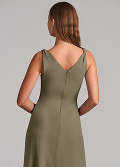 Azazie Nerine Brudtärnklänningar Klä av A-Linje i Chiffong Plisserad Pilgrön image7