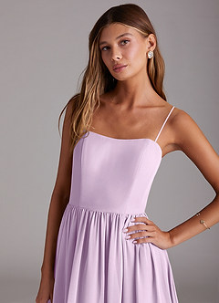 Azazie Calianna Bridesmaid Dresses Frosted Lilac A-Line Off the Shoulder Chiffon Convertible Dress image2
