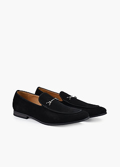front Men's Suede Horsebit Loafers