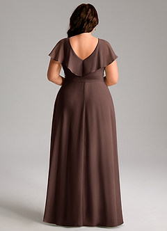 Azazie Lainey Abiti da Damigella Abito A-Line in Chiffon Con Tasche Ganache image9