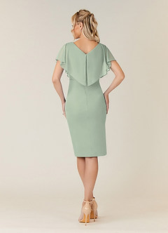 Azazie Waverly Mother of the Bride Dresses Dusty Sage Sheath Pleated Mesh Dress image2