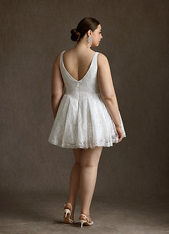 Azazie Dawn Wedding Dresses Diamond White A-Line Lace Dress image7