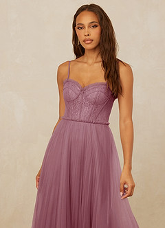 Christian Siriano Bridal for Azazie 1015 Final Sale Vintage Mauve A-Line Lace Tulle Dress image4