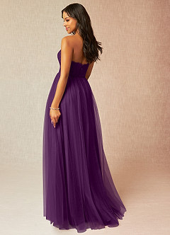 Azazie Roni Bridesmaid Dresses Grape A-Line Sweetheart Neckline Tulle Convertible Dress image3