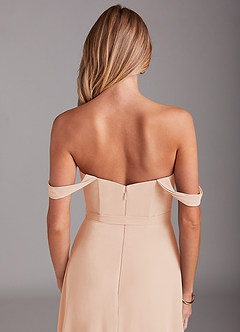 Azazie Aaron Jurken voor bruidsmeisjes Converteerbaar Jurk van Chiffon met A-Lijn Off the Shoulder Engelse Roos image8