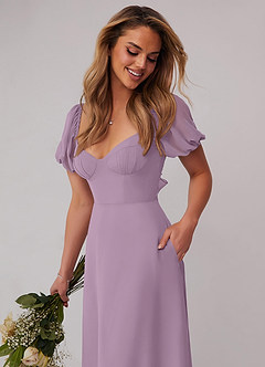 Barbie ♥ Azazie Bridesmaid Dresses Wisteria A-Line Pleated Chiffon Dress image4