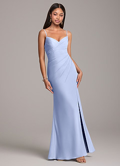 Azazie Yola Bridesmaid Dresses Ice Sheath Pleated Chiffon Convertible Dress image5