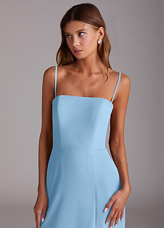 Azazie Wren Bridesmaid Dresses Steel Blue A-Line Strapless Chiffon Dress image2