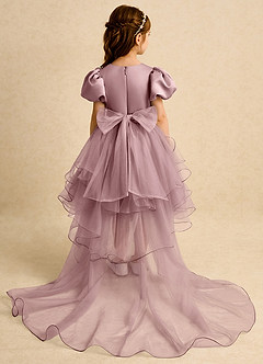 Azazie Cocoa Abiti da Ragazza di Fiori Abito Principessa in Tulle Plissettato Rosa Polverosa image7