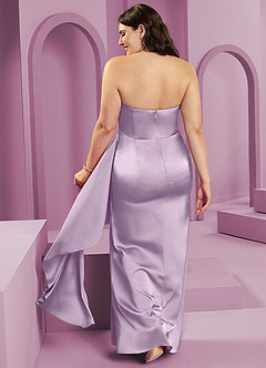 Barbie ♥ Azazie Bridesmaid Dresses Frosted Lilac Sheath Strapless Stretch Satin Convertible Dress image10