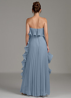 Azazie Alexia Bridesmaid Dresses Dusty Blue A-Line Ruched Chiffon Dress image7