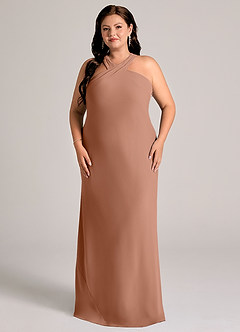 Azazie Doretta Bridesmaid Dresses Bronzer Mermaid Pleated Chiffon Dress image6