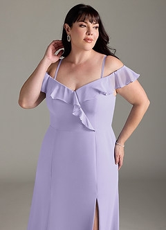 Azazie Sophie Bridesmaid Dresses Lilac A-Line Off the Shoulder Chiffon Convertible Dress image24