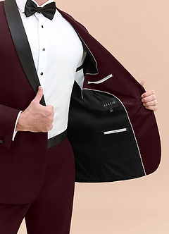 front Winston Burgundy Shawl Lapel Tuxedo Jacket
