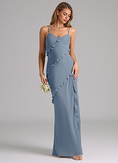 Azazie Nancie Bridesmaid Dresses Twilight Mermaid Ruched Chiffon Dress image5